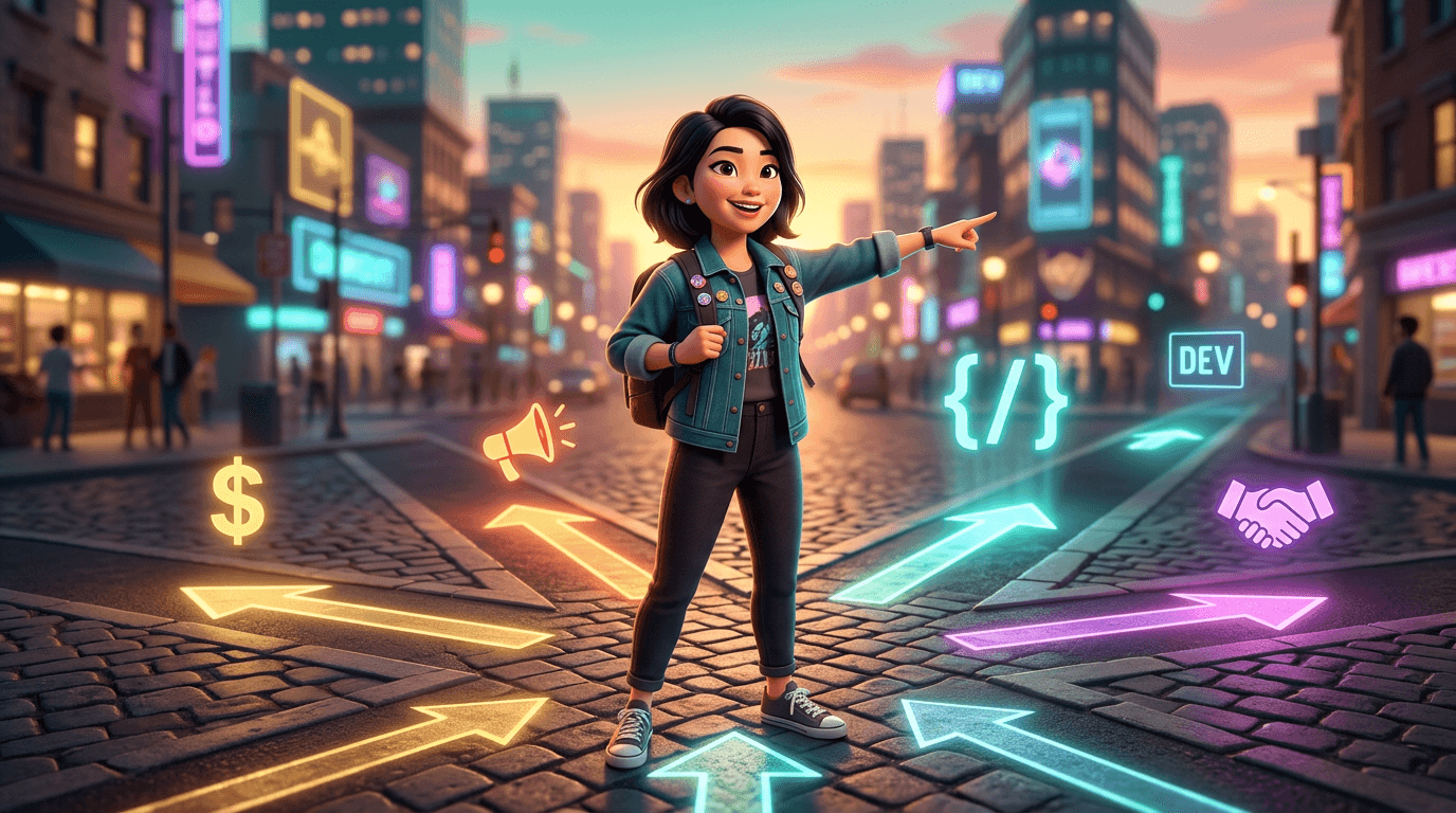 Builder at a crossroads choosing their path